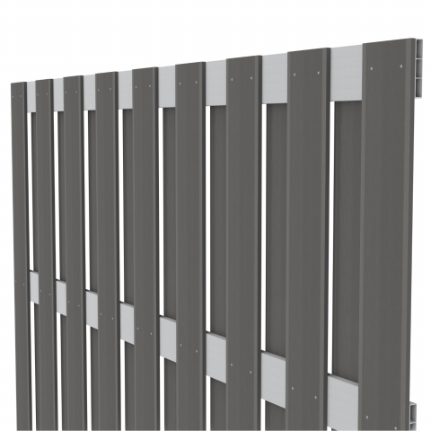 Zaun Jumbo WPC Alu Design anthrazit-silber 2078 - 179x179cm