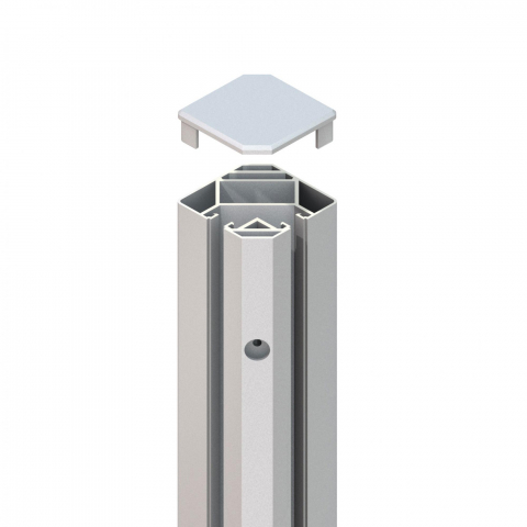 System Eck-Klemmpfosten 2315, silber - 193cm