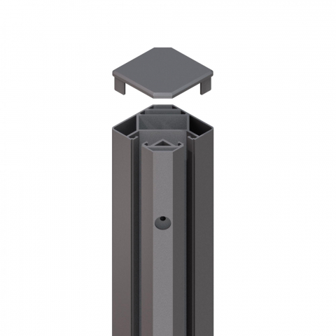 System Eck-Klemmpfosten 2342, anthrazit - 193cm