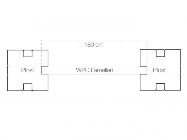 Elephant Steckzaun Modular 91 WPC steingrau 180x91cm, Leiste Anthrazit