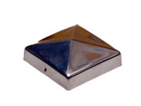 Pfostenkappe<br>Edelstahl<br>Pyramide flach<br>90x90mm