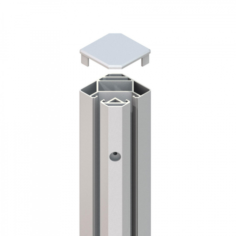 System Eck-Klemmpfosten 2349, silber 105cm