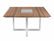 Zebra Quadux Tisch 140x140cm, Edelstahl Gestell, Tischplatte recyceltes Teak