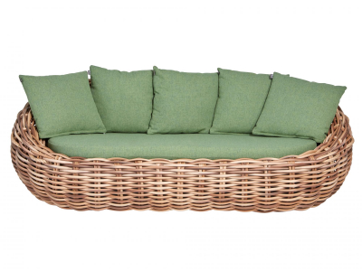 Apple Bee Cocoon Lounge Sofa Grün inkl. Kissen 236x130x78cm