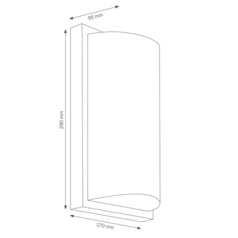 LCD Wandleuchte 039LEDSEN Graphit