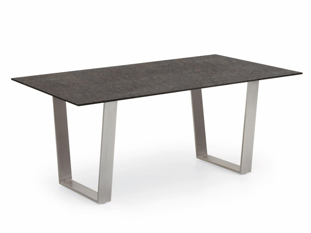 Niehoff Primus Designtisch Trapezkuve HPL Granit-Design 200cm