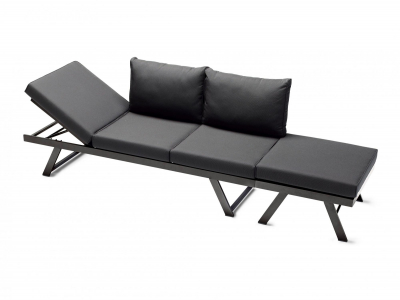 Sieger Auckland Daybed mit Hocker, eisengrau- Polster grau