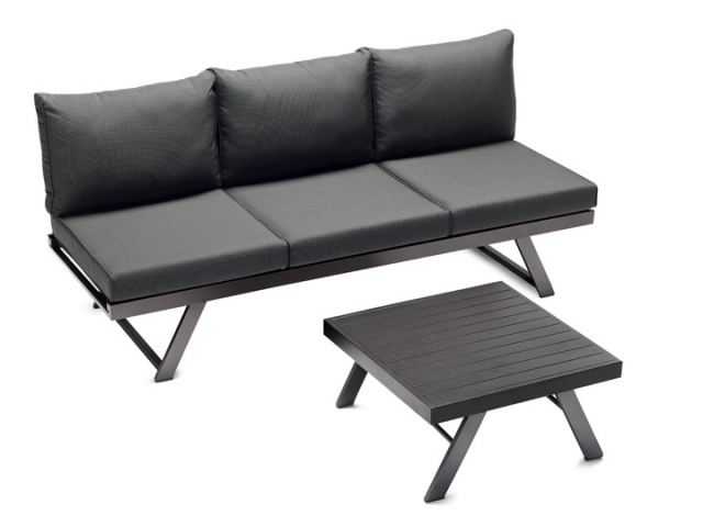 Sieger Auckland Daybed mit Hocker, eisengrau- Polster grau