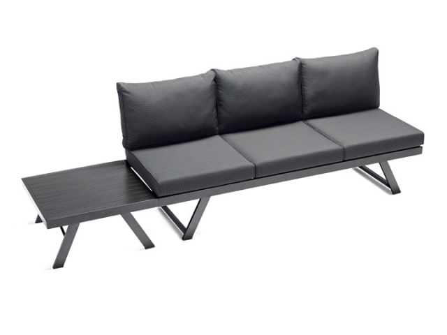 Sieger Auckland Daybed mit Hocker, eisengrau- Polster grau