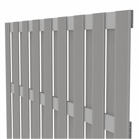 Zaun Jumbo WPC Alu Design grau-grau 2884 - 179x179cm