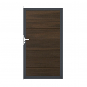 GrojaSolid Grande BPC Steckzaun Universal Tor 100x180cm walnuss co-extrudiert-anthrazit DB703 GrojaSolid Grande BPC Steckzaun Universal Tor 100x180cm walnuss co-extrudiert-anthrazit DB703