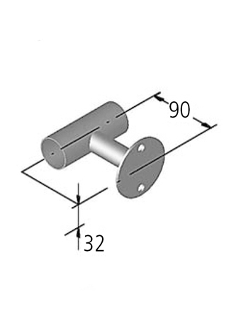 Ideal Haltestange 2m mit 3 geraden Sttzen