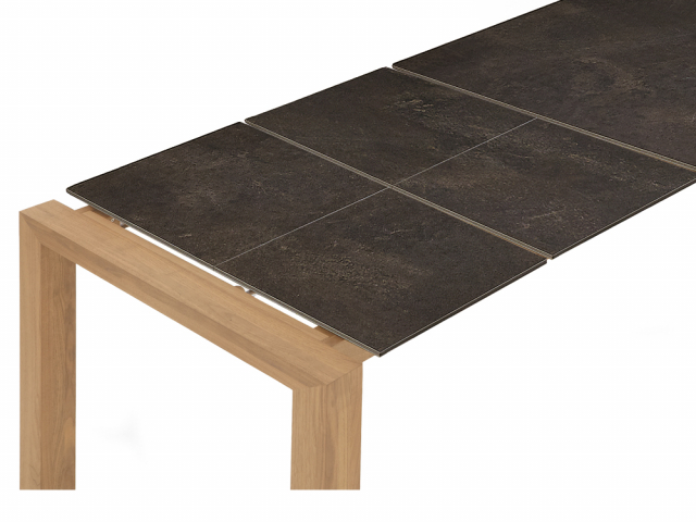 Niehoff Montana Ausziehtisch HPL Granit-Design, 2 Klappeinlagen, 90 x 160cm