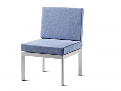 Sieger Lugo Lounge-Basis graphit, Polster hellblau