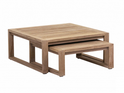 Apple Bee Antigua Loungetisch-Set 2-teilig ca. 81x81cm und 65x65cm aus Teakholz coastal Apple Bee Antigua Loungetisch-Set 2-teilig ca. 81x81cm und 65x65cm aus Teakholz coastal