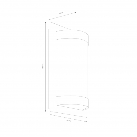 LCD Wandleuchte 060 Edelstahl