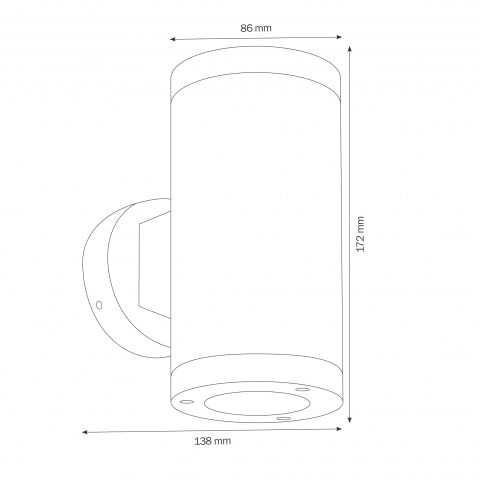 LCD Wandleuchte 1065 silbergrau