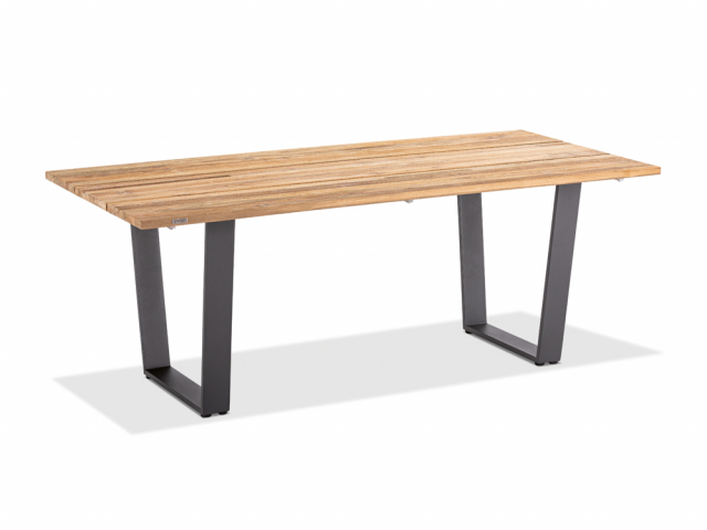 Niehoff Noah Tisch Trapezkufe Aluminium, Teak 220cm