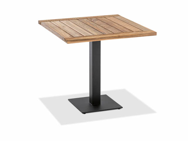 Niehoff Bistro Tisch, anthrazit, quadratisch 81x81cm, Teak