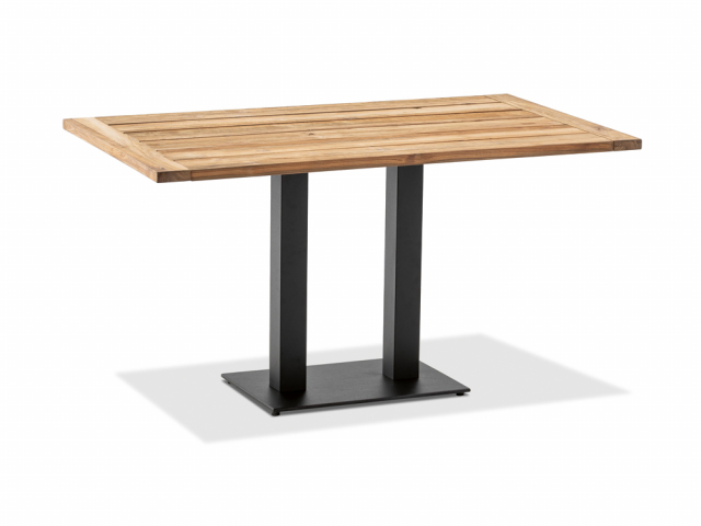 Niehoff Bistro Tisch, anthrazit, rechteckig 140x95cm, Teak gelt