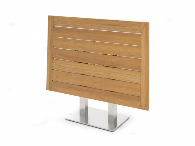 Niehoff Bistro Tisch, anthrazit, rechteckig 140x95cm, Teak gelt