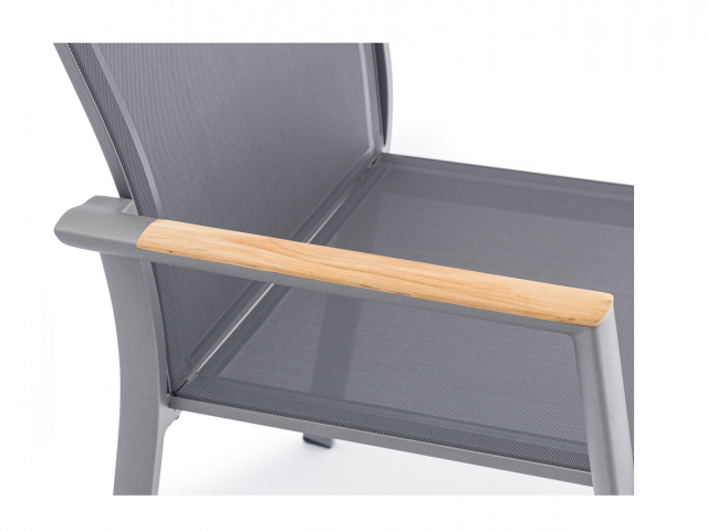 Zebra Fly Sessel elegance grey, Armlehnen Teak