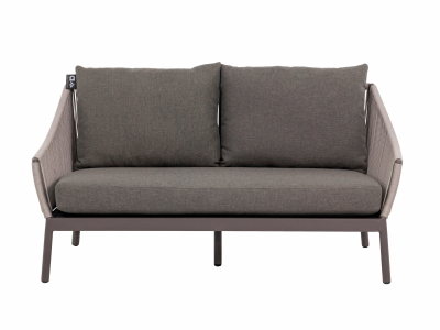 Apple Bee Bijou Lounge Sofa 2-Sitzer Rope Aluminium taupe 145cm