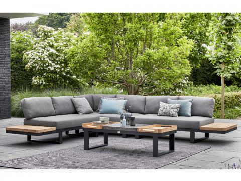 Apple Bee Mura Black Loungesofa, Ablage links