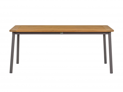 Apple Bee Bijou Diningtisch 180x90cm Aluminium Taupe mit Teak-Tischplatte