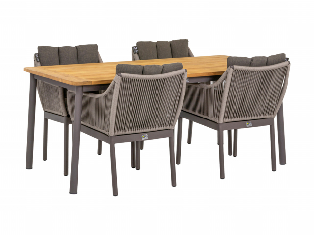 Apple Bee Bijou Dining-Set Rope 4 Sessel und ein Tisch 180x90cm