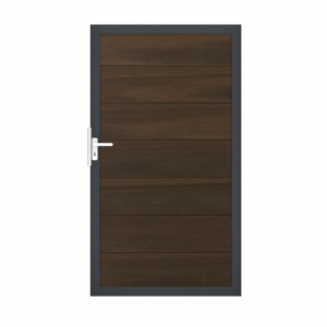 Groja Solid Grande BPC Steckzaun Tor Sonderbreite H:180cm walnuss, anthrazit DB703 Groja Solid Grande BPC Steckzaun Tor Sonderbreite H:180cm walnuss, anthrazit DB703