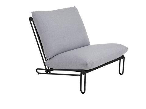 Brafab Blixt Loungesessel Aluminium schwarz, Sky grey