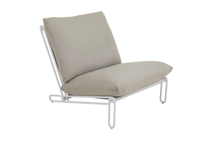 Brafab Blixt Loungesessel Aluminium weiß, Cley beige