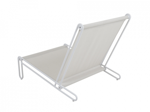 Brafab Blixt Loungesessel Aluminium wei, Cley beige