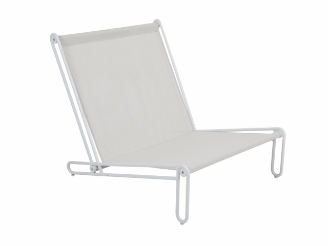 Brafab Blixt Loungesessel Aluminium weiß, Cley beige