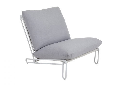 Brafab Blixt Loungesessel Aluminium weiß, Sky grey