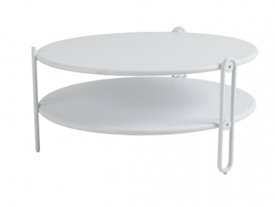 Brafab Blixt Loungetisch Aluminium weiß, 85cm