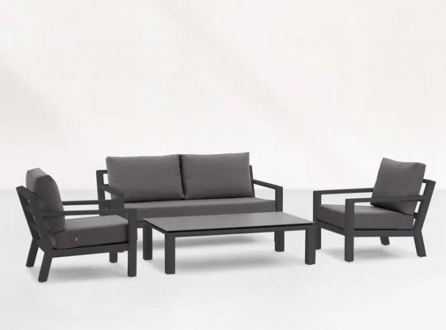 Life Timber-Concept Lounge-Set, Mist grey