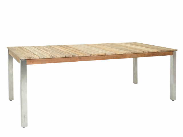 Zebra Derex Tisch 100x220cm, Teak-Edelstahl