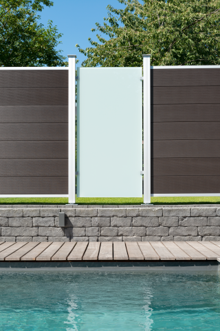 Osmo Multi Fence Co-Extrusion Grundelement 180x178cm Espresso Leisten Aluminium