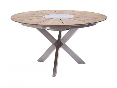 Diamond Garden Lyon Tisch 140cm, Edelstahl-Teak