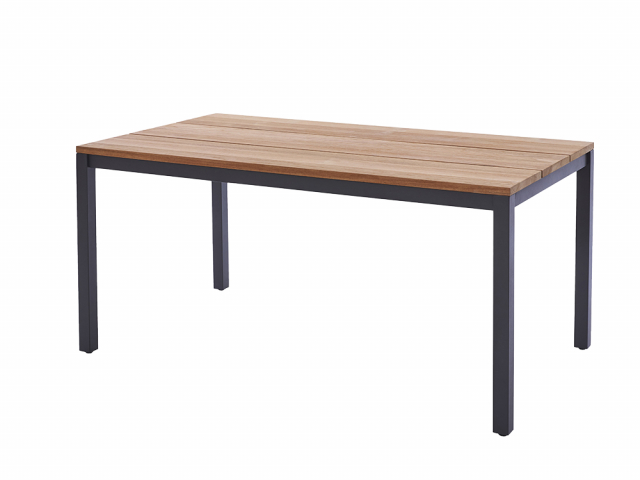 Diamond Garden Ravenna Tisch Edelstahl Dunkelgrau Teak Recycled 130x80cm