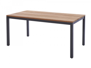 Tisch Edelstahl Dunkelgrau Teak Recycled 160x90cm 