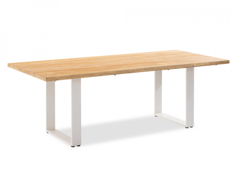 Niehoff Solid Baumkantentisch, Profilkufe Aluminium-Ivory, 220cm