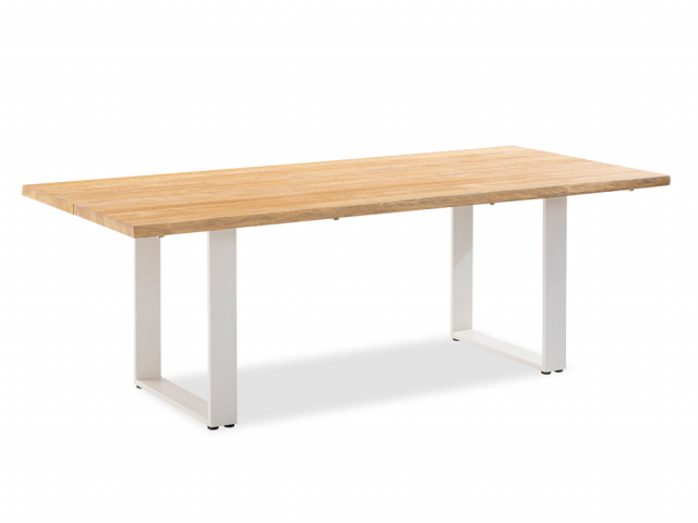 Niehoff Solid Baumkantentisch, Profilkufe Aluminium-Ivory, 220cm