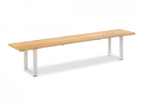 Niehoff Solid Gartenbank, Profilkufe Aluminium-Ivory, 220cm