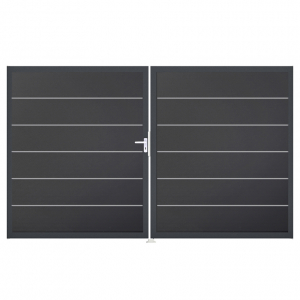 Groja BasicLine Steckzaun Premium Doppeltor DIN Rechts Sonderbreite H:180cm anthrazitgrau DB703 Groja BasicLine Steckzaun Premium Doppeltor DIN Rechts Sonderbreite H:180cm anthrazitgrau DB703