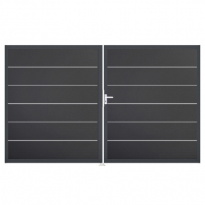 Groja BasicLine Steckzaun Premium Doppeltor DIN Links Sonderbreite H:180cm anthrazitgrau DB703 Groja BasicLine Steckzaun Premium Doppeltor DIN Links Sonderbreite H:180cm anthrazitgrau DB703