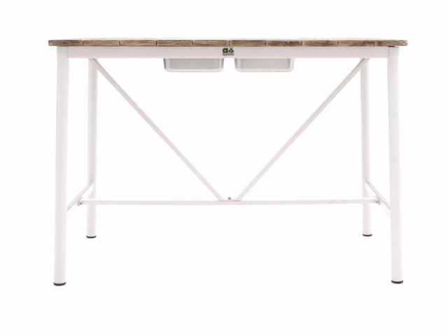 Apple Bee Milou Bartisch 180x78cm, Weiß mit 2 Fächern und Deckel!