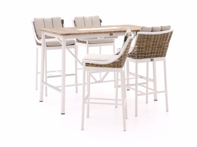 Apple Bee Milou Bar-Set, Weiß 4 Barstühle und ein Tisch 150x78cm